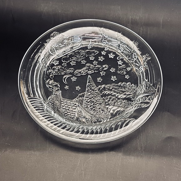 Kig Other - KIG Celebrations The Night Before Christmas Clear Pressed Glass Cookie Plate